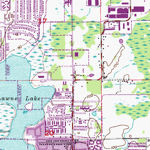 Topographic Map of Word Covenant Church, FL
