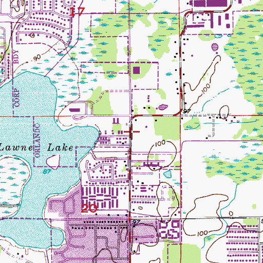 Topographic Map of Word of God Church, FL