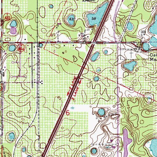 Topographic Map of Interchange 101A, FL