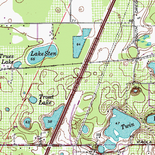 Topographic Map of Interchange 101B, FL