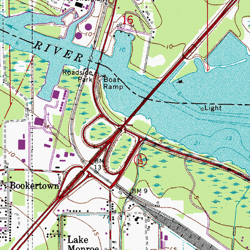 Topographic Map of Interchange 104, FL
