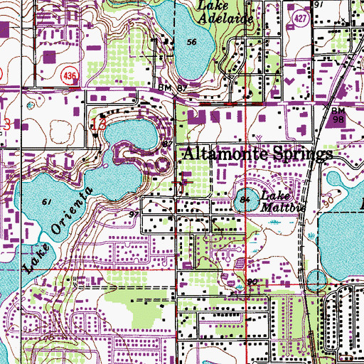 Topographic Map of Altamonte Springs Library, FL