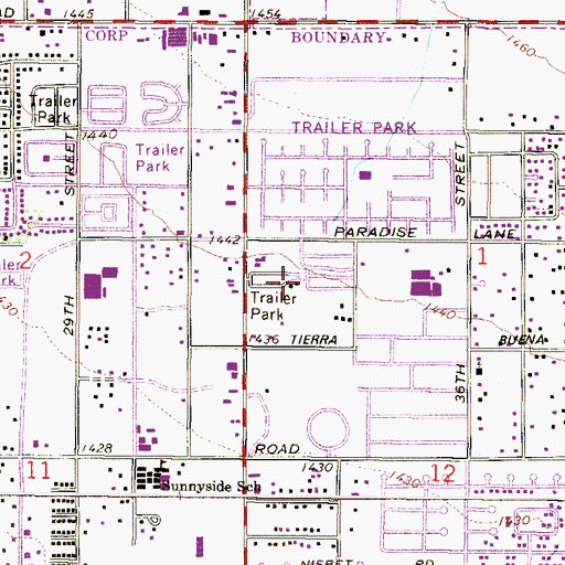 Topographic Map of Copper Kettle Trailer Villa, AZ