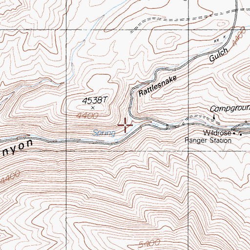 Topographic Map of Rattlesnake Gulch, CA