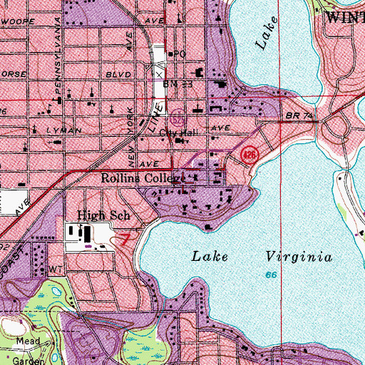 Topographic Map of Beal Maltbie Center, FL