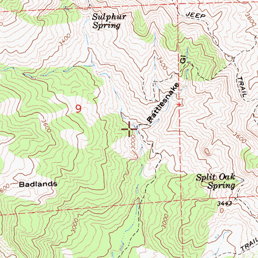 Topographic Map of Rattlesnake Gulch, CA