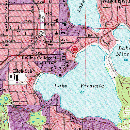 Topographic Map of Chase Hall, FL