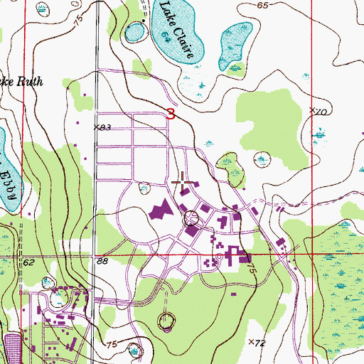 Topographic Map of Colbourn Hall, FL