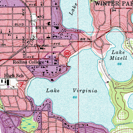 Topographic Map of Cornell Art Center, FL