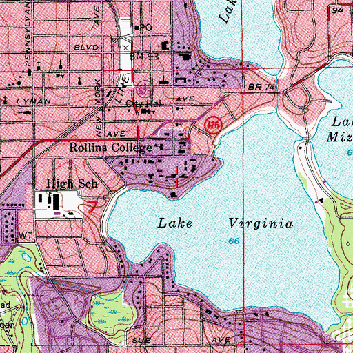 Topographic Map of Cornell Campus Center, FL