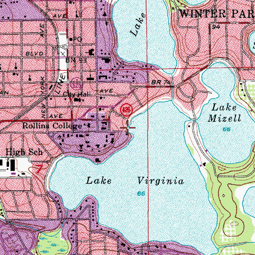 Topographic Map of Cornell Fine Arts Museum, FL