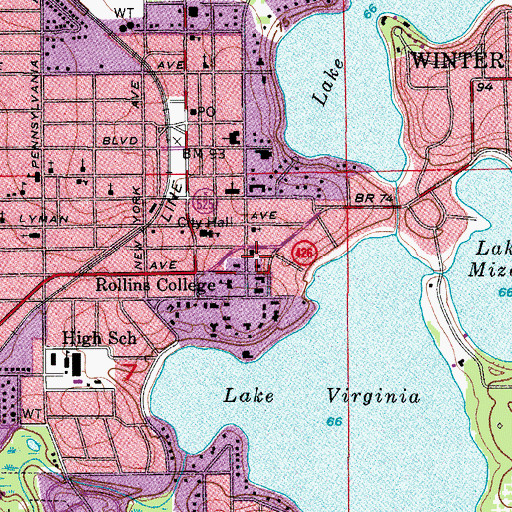 Topographic Map of Crummer Hall, FL