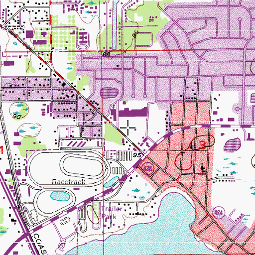 Topographic Map of Edgewater Branch Orange County Public Library, FL