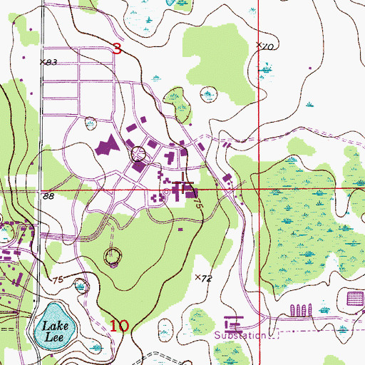 Topographic Map of Ferrell Commons, FL