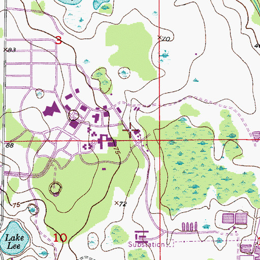Topographic Map of Flager Hall, FL