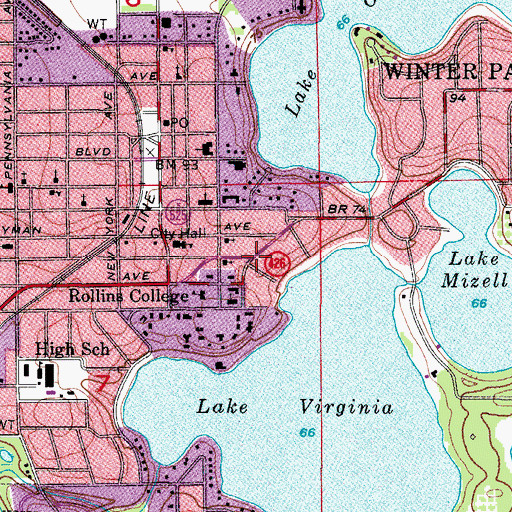 Topographic Map of Fred Stone Theatre, FL