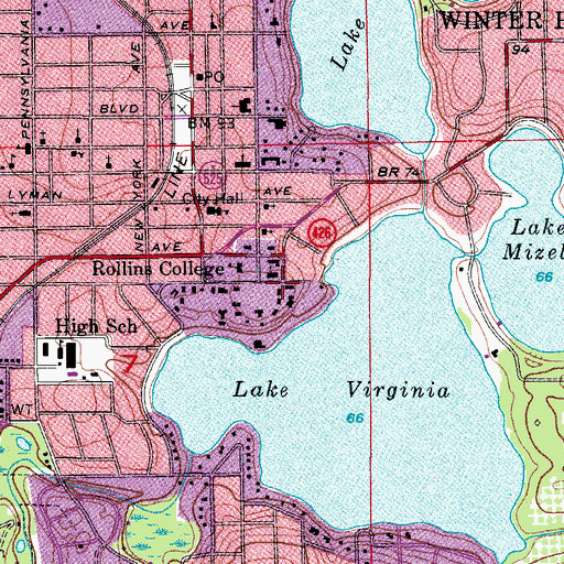 Topographic Map of Gale Hall, FL