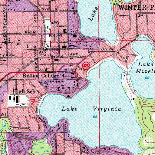 Topographic Map of Hooker Hall, FL