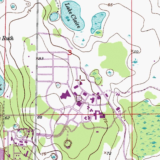 Topographic Map of Rehearsal Hall, FL