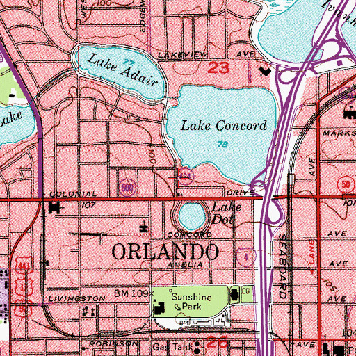 Topographic Map of Science of Mind Center, FL