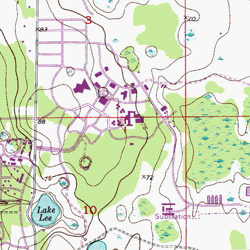 Topographic Map of South Parking Garage, FL