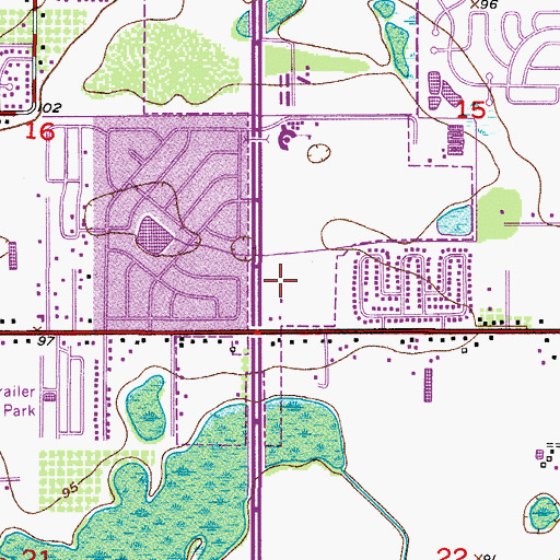 Topographic Map of Southeast Branch Orange County Public Library, FL
