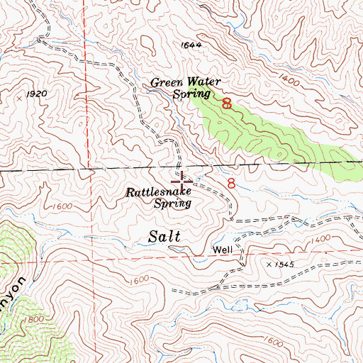 Topographic Map of Rattlesnake Spring, CA