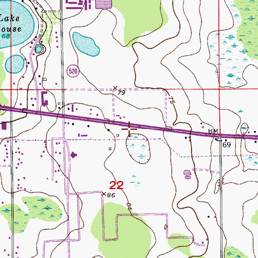 Topographic Map of Z Coffee Alafaya Branch Orange County Public Library, FL