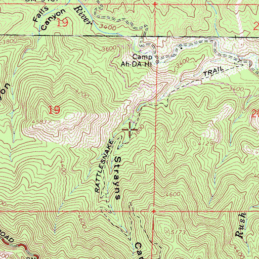 Topographic Map of Rattlesnake Trail, CA