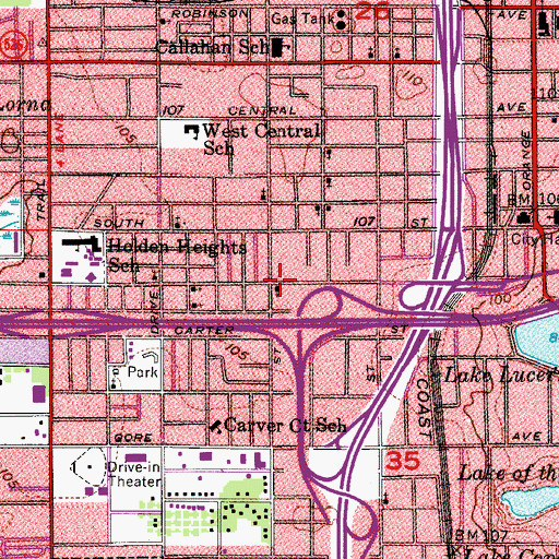 Topographic Map of Bethel Baptist Church, FL