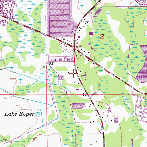 Topographic Map of Bethel Baptist Church, FL