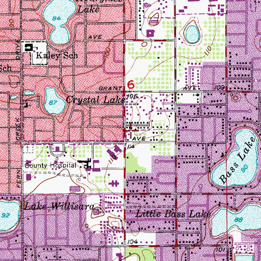 Topographic Map of Brotherly Love Family Worship Center, FL
