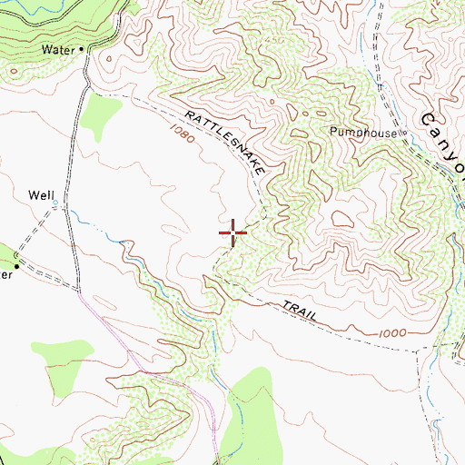 Topographic Map of Rattlesnake Trail, CA
