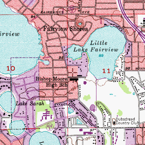 Topographic Map of Calvary Chapel of Orlando, FL