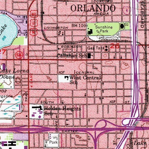 Topographic Map of Christian Service Center, FL