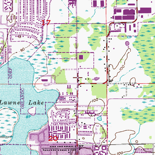 Topographic Map of Church of Christ of West Orlando, FL