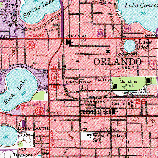 Topographic Map of Church of God, FL