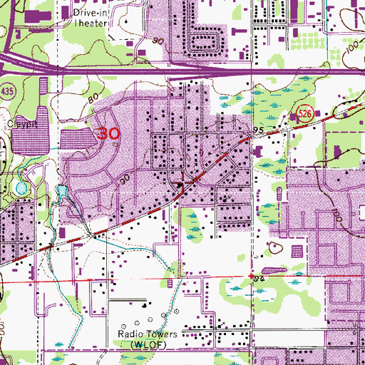 Topographic Map of Church of God in Christ Trinity Temple, FL