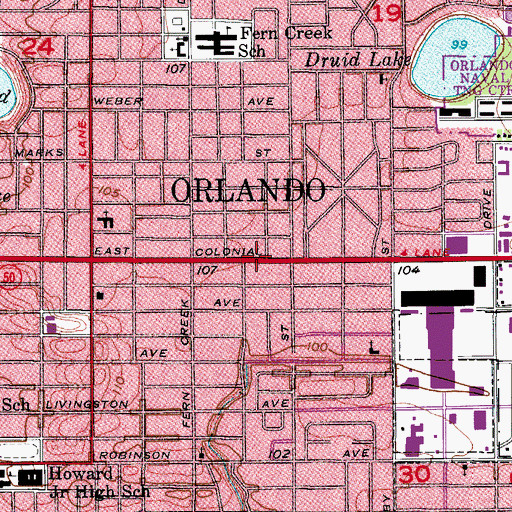 Topographic Map of Church of Scientology, FL
