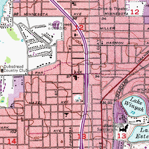 Topographic Map of College Park Presbyterian Church, FL