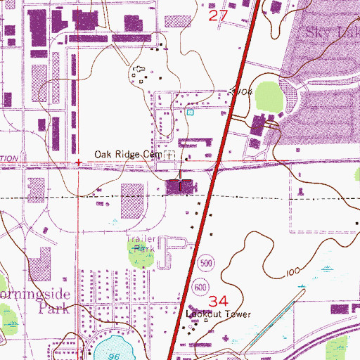 Topographic Map of Florida Plaza Shopping Center, FL