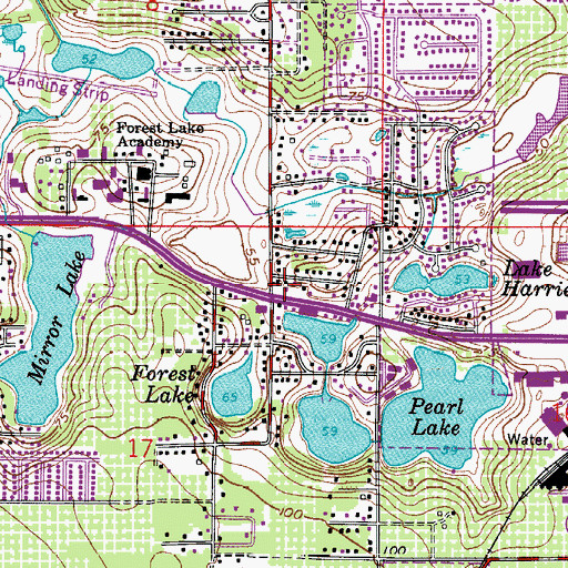 Topographic Map of Forest City Shopping Center, FL