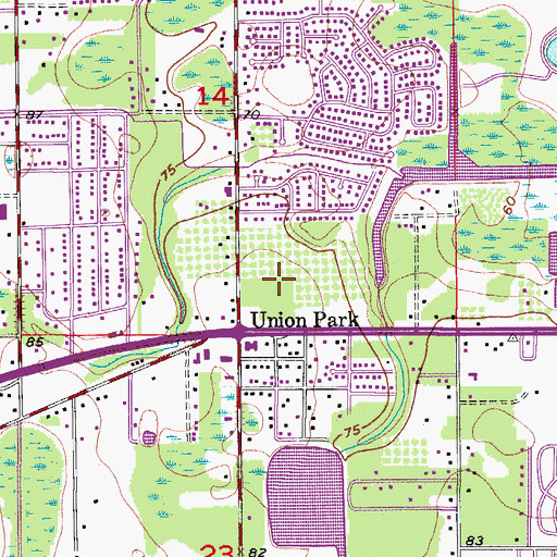 Topographic Map of Golden 50 Plaza Shopping Center, FL