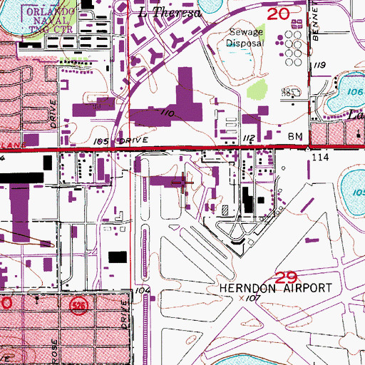 Topographic Map of Herndon Plaza, FL