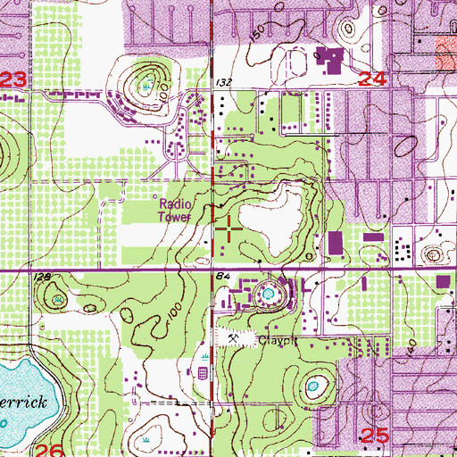 Topographic Map of Hiawassee Wood Shopping Center, FL