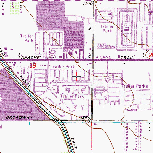 Topographic Map of Coronado Mobile Home Park, AZ