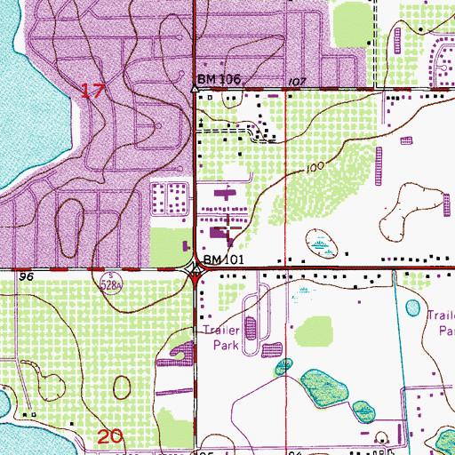 Topographic Map of Hoffner Plaza Shopping Center, FL