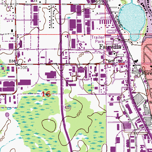 Topographic Map of John Young Parkway Industrial Center, FL