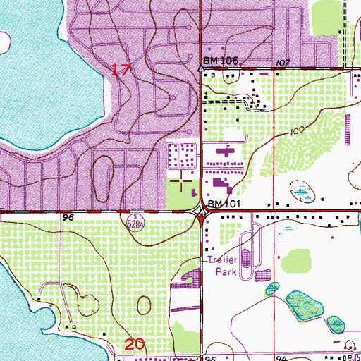 Topographic Map of Lake Conway Woods Shopping Center, FL