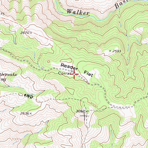 Topographic Map of Reader Flat, CA